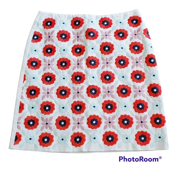 Boden Skirts Boden Floral Embroidered Mini Skirt Sz 4 Poshmark